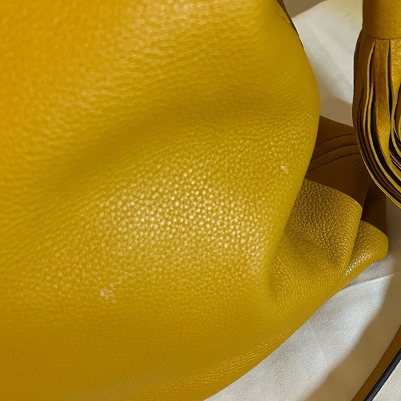 Michael Kors Large Leather Brooklyn Shoulder Bag in Yellow - Picture 8 of 12